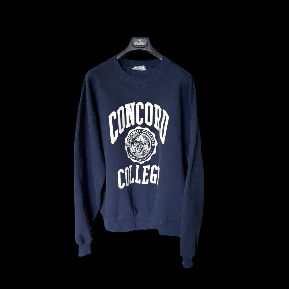 Vintage 80's Concord College Sweatshirt 90s University XXL Made In USA Navy Blue